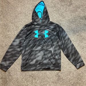 Under Armour Charcoal and Teal Hoodie (worn)